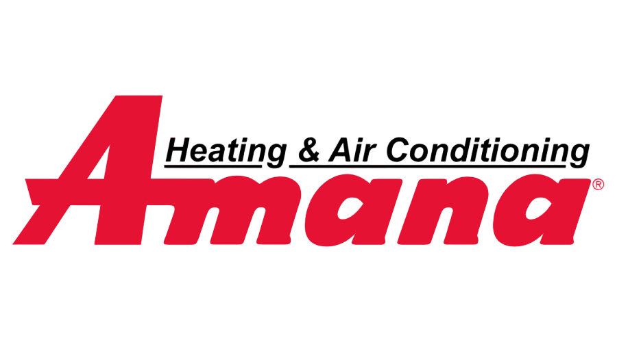 Red Amana logo on a black background