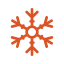 Orange snowflake icon.