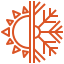Orange snowflake icon design